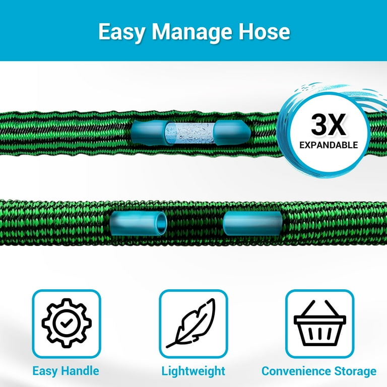 TheFitLife 100FT Expandable Garden Hose - Flexible Latex