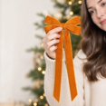 thumbnail image 3 of Christmas Velvet Bow Pre Made, 10 Inch Large Wreath Ribbon Bow for Tree Topper Door and Holiday Home Decor, 3 of 3