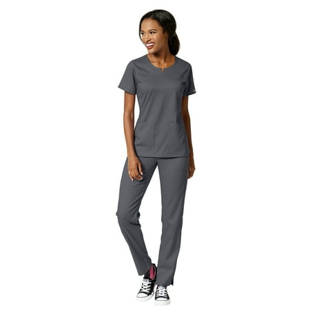 

WonderWink Scrubs Set PRO Women s Notch Neck Top & Knit Waist Pant