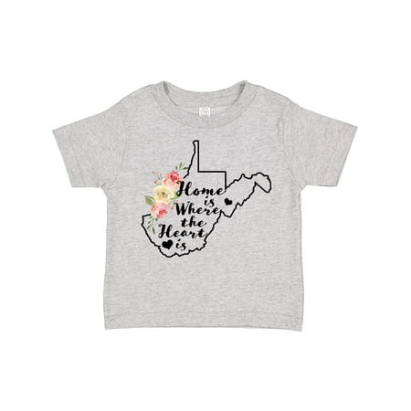 

Inktastic West Virginia Home is Where the Heart is with Watercolor Floral Gift Toddler Toddler Girl T-Shirt