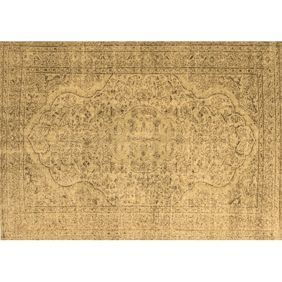 Ahgly Company Indoor Rectangle Abstract Brown Contemporary Area Rugs, 8' x 10'
