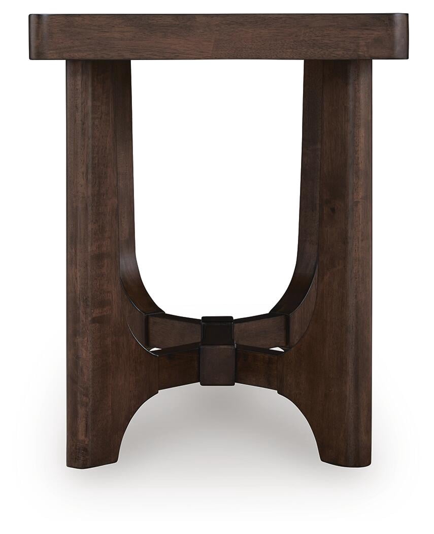 Signature Design By Ashley Korestone Rectangular End Table in Dark Brown