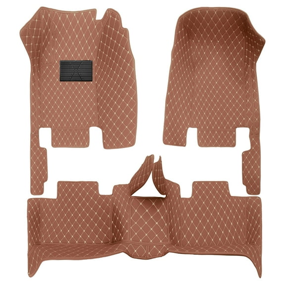 Tuqiang Car Floor Mats for Audi TT 1998-2006 4seat Full Coverage All Weather Protection Non-Slip PU Leather Floor Carpet Brown