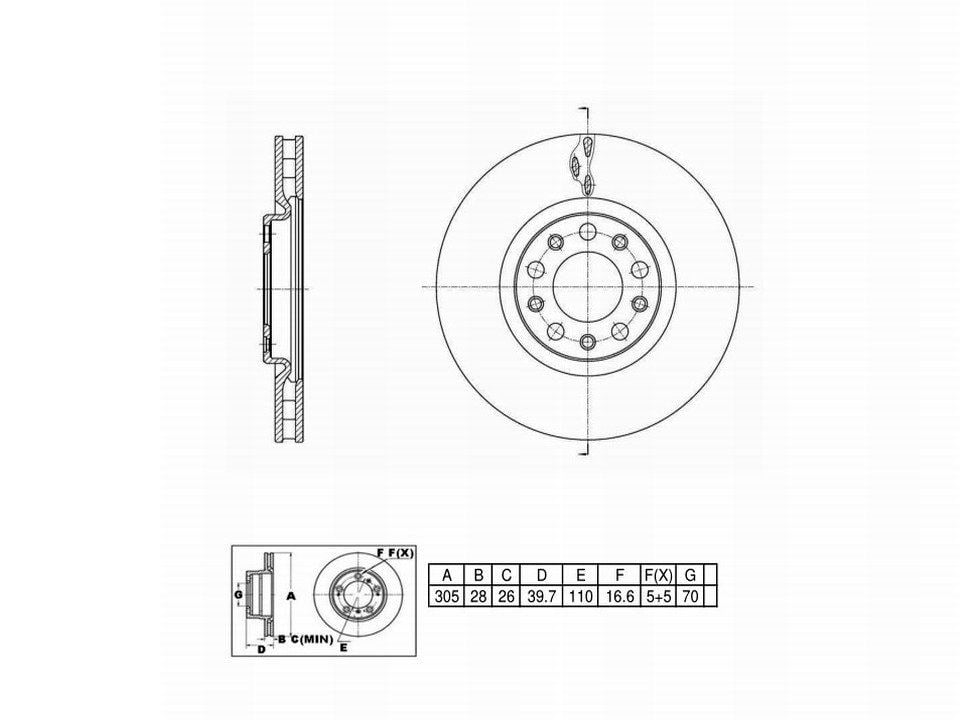 Winstop Brake Rotor, Front WS249283, Dodge Dart 2015-2013