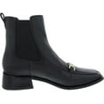 thumbnail image 2 of Sam Edelman Torance Clt Black Square Toe Front Chain Detail Chelsea Bit Boots (Black, 5), 2 of 3