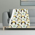 thumbnail image 2 of Bee Throw Blanket, 40" x 30" Flannel Cute Bees Themed Printed Stuffed Animal Plush White Blankets, Soft Nap Throw Blanket for Home Boys Girls Women Bee Lovers Gifts, 2 of 6