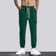 thumbnail image 1 of Pantalones largos para hombre, lisos, informales, con cintura elástica y bolsillos, deportivos, 1 of 7