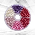 thumbnail image 2 of EeaseMX 1 paquete de cuentas redondas de vidrio de 4 mm para manualidades, cuentas coloridas para punto de cruz, accesorios para bisutería (estilo mixto 4, aproximadamente 810 piezas), 2 of 7