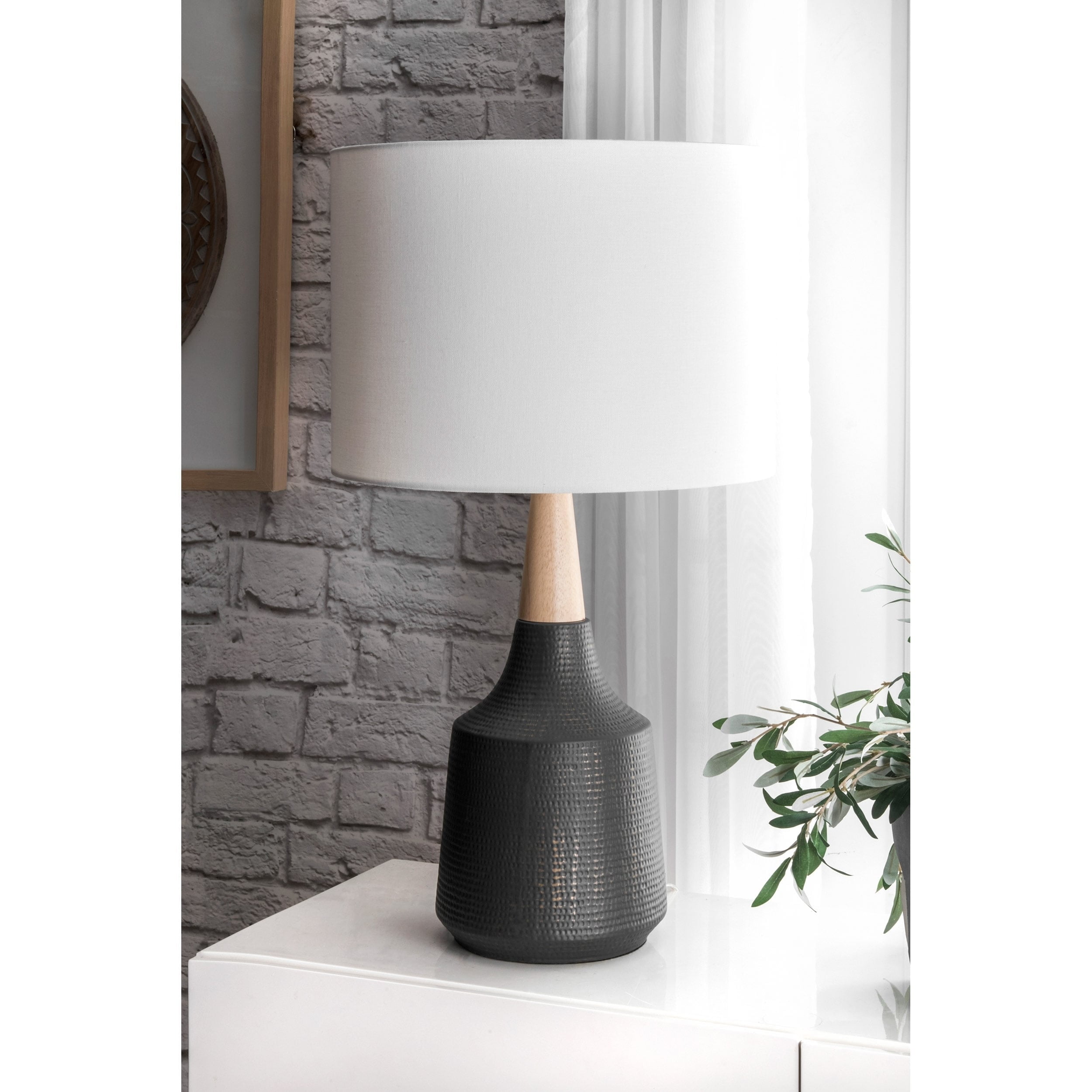 black ceramic table lamp