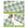 thumbnail image 4 of Sage Green Buffalo Plaid Bar Stool Covers Set of 2, Green White Checkered Farmhouse Stretch Washable Bar Chair Covers with Backs, Removable Pub Counter Height Chair Cover for Kitchen Dining Room Cafe, 4 of 7
