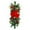P, variant on Christmas Stair Swag Wreath Cedar Pine Garland Real Touch Christmas Wreath with Red Bow Berry Front Door Wall Window Stairs Holiday Christmas Decoration 18 inch