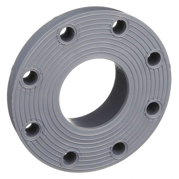 GF Piping Systems PVC Pipe Fitting, Flange, Schedule 80, Gray, 4" Slip Socket