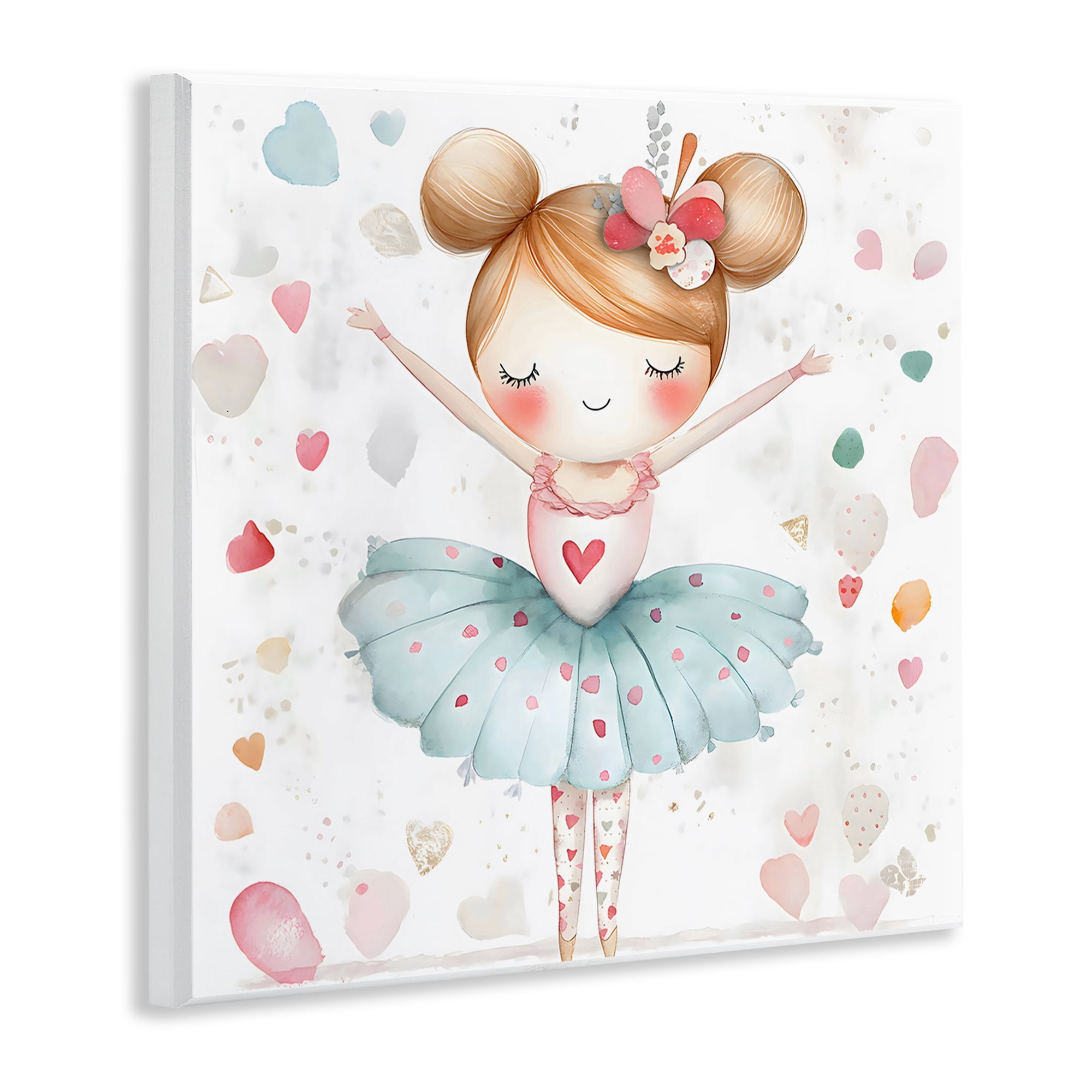 Stupell Industries Cute Ballerina with Hearts Wall Plaque Art, design by Creative Studio