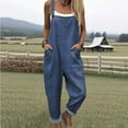 thumbnail image 2 of NMMUED Baggy Overalls for Women Bib Overalls Women Wide Leg Overalls for Women Wide Leg Jumpsuits for Women One Piece Jumpsuits for Women, Navy 3XL, 2 of 6