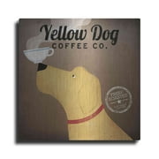Luxe Metal Art 'Yellow Dog Coffee Co' by Ryan Fowler, Metal Wall Art, 12"x12"