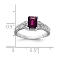 thumbnail image 2 of Primal Gold 14 Karat White Gold 7x5mm Emerald Cut Rhodolite Garnet and AA Diamond Ring, 2 of 3