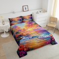 thumbnail image 4 of Erosebridal Ocean Beach Bedding Twin Comforter Set,Pink Flower Down Comforter,Summer Holiday Decor,Reversible,Lightweight,2-Piece, 4 of 8