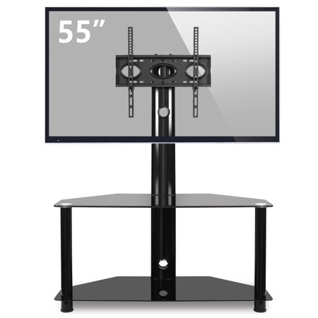 Rfiver Floor Corner TV Stand with Swivel Mount Height Adjustable for 32"-55"TVs