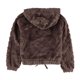 thumbnail image 2 of Crave Fame Womens Faux Fur 1/4 Zip Hoodie Sweatshirt, brnoverflw, Juniors, XS, 2 of 2