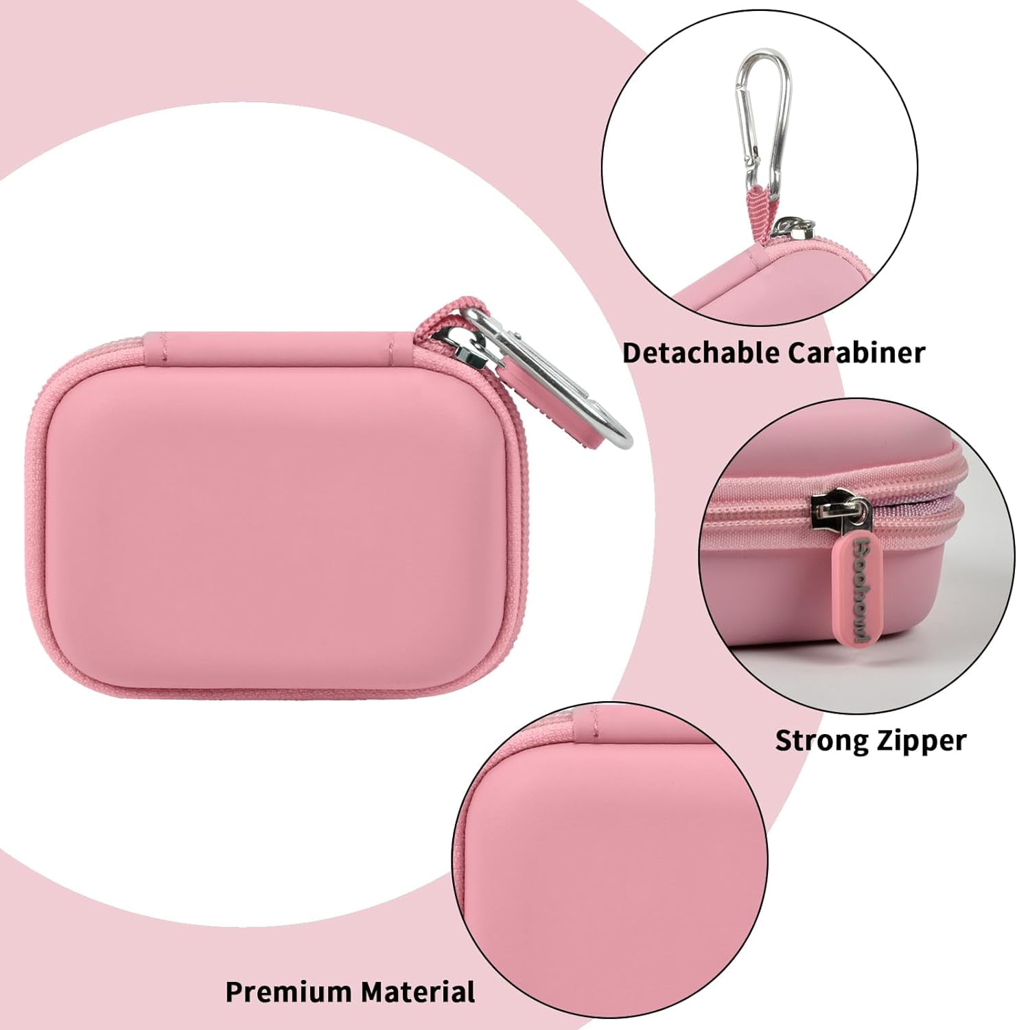 FEFEFW-Case Compatible with Anker Nano Portable Charger Power Bank, 5,000 Mah, with Built-in Lightning Connector, Charging Battery Pack Storage Holder for amelema/for LanLuk/for Feob (Box Only)-Pink