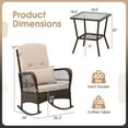 thumbnail image 3 of Gymax 3 Piece Patio Rocker Set Wicker Rocking Chairs w/ Double-Layer Coffee Table Mix Brown, 3 of 10