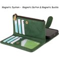 thumbnail image 6 of Wallet Case Compatible with iPhone 12 Mini,[6 Card Slots] [Wrist Strap] [Stand Feature] Detachable 2 in 1 Magnetic Zipper Leather Slim Cover Case for iPhone 12 Mini,5.4 inch Green, 6 of 16