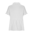 thumbnail image 4 of HongQid Womens Blouse V Neck Ruffle Short Sleeve Flowy Shirts Dressy Casual Cute Summer Tops, 4 of 6