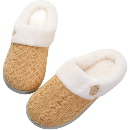 

Womens Memory Foam Slippers Non-slip Rubber Bottom Home Slippers Warm Plush Lining Bedroom Comfortable Home Shoes Casual Slide Sandals Flats Flip-Flops Platforms Wedge Heeled Sandal A8076
