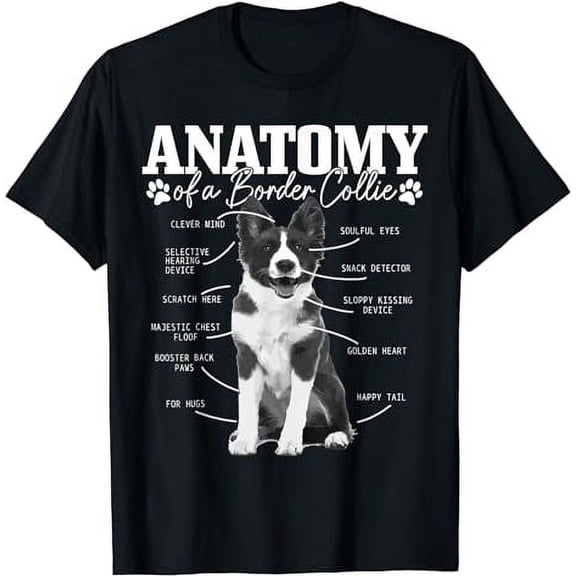 Border Collie Anatomy Funny Cute Dog Border Collie Mom Dad T-Shirt