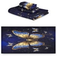 thumbnail image 2 of Coolnut 3 Piece Bath Towels Set, Super Soft Absorbent Gold Butterfly Towels for Bathroom Gym Spa Hotel Decor Wash cloth, 2 of 7