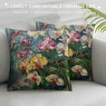 thumbnail image 3 of Hibiscus Throw Pillow Covers Vintage Pink White Flower Floral Green Leaf Vase Nature Decorative Cushion Case for Merry Christmas Men Women Home Cotton Linen, 3 of 5