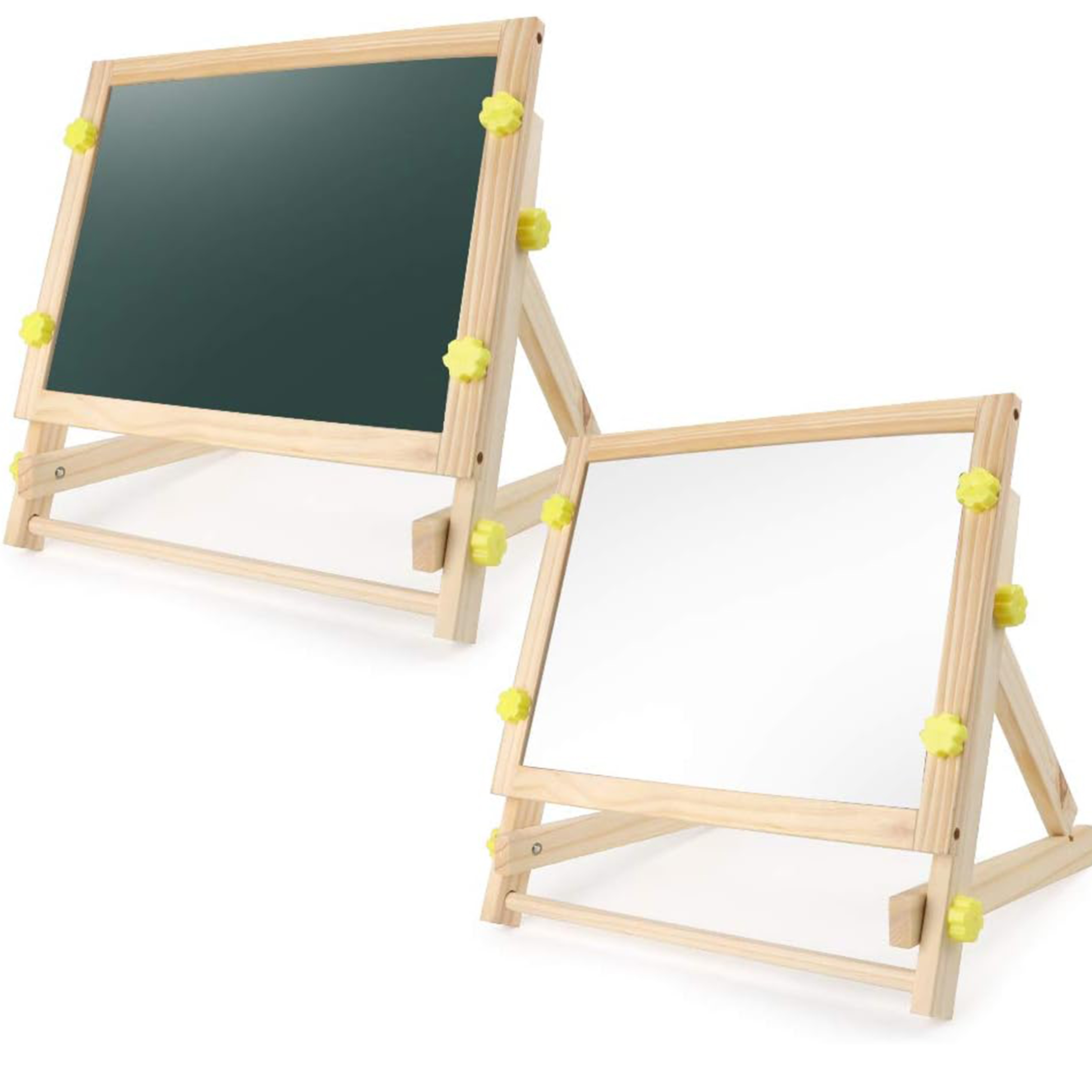 Ealing Wooden Tabletop Easel Art Center, with Magnetic Whiteboard, Chalkboard , Tabletop Drawing Board for Kids with Magnetic Letters Numbers and Other Accessories
