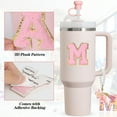 thumbnail image 4 of Sinekong 4pcs Letter Charm for Tumbler Cup, 1 Charm for Tumbler Handle Pearl Keychain Personalized Charm Letter M, 2 Straw Topper, 1 Letter Stickers, 4 of 8