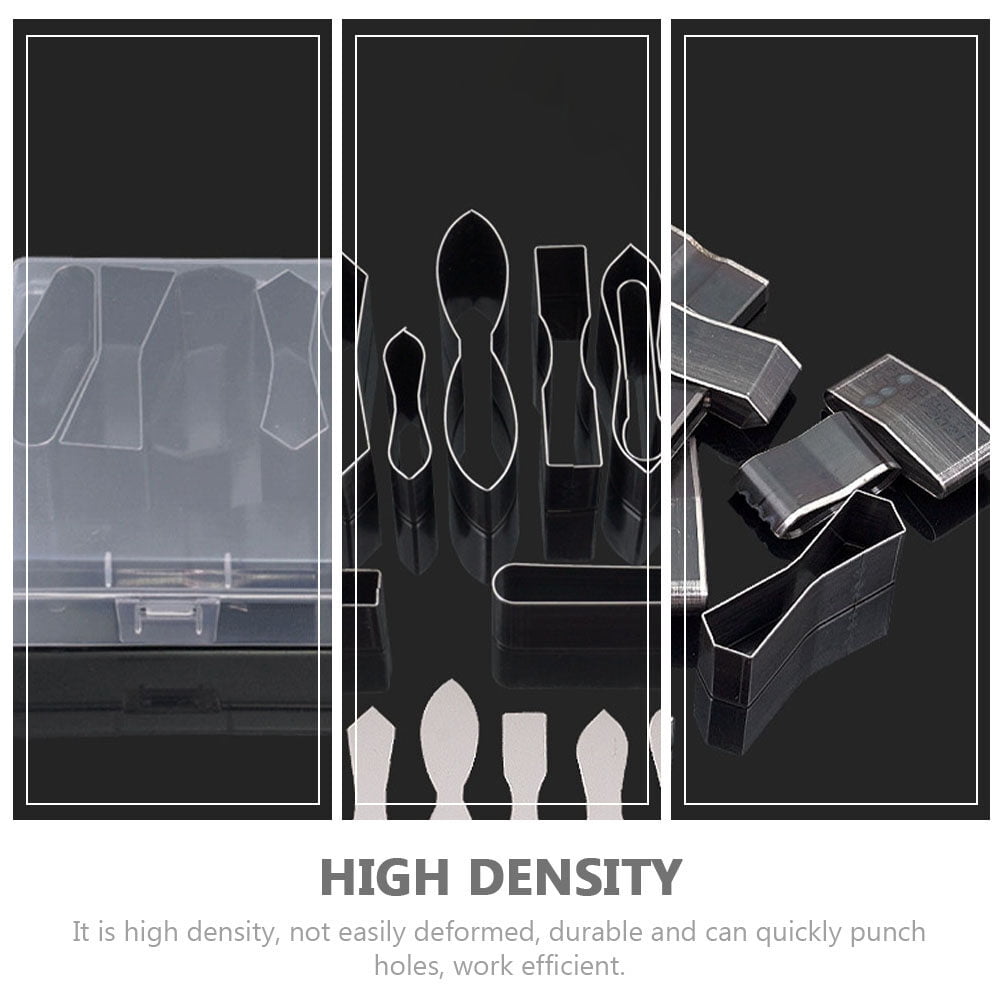 Luxshiny 15-Piece Dark Grey Hole Punch Chisel Set for Crafting High Density Metal Tools