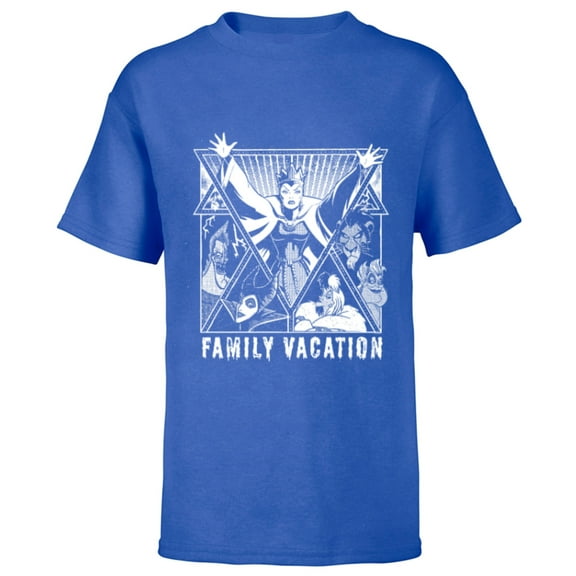 Disney Villains Graphic Print Group Family Vacation Trip - Short Sleeve T-Shirt for Kids - Customized-Royal