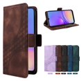 thumbnail image 5 of ELEHOLD For Samsung Galaxy A05 Leather Wallet Phone Case, Embossed Diamond Folio Flip Cover, Card Holder Cash Slot, Stand Support, Wrist Strap Lanyard -Coffee, 5 of 10