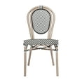 thumbnail image 6 of Emma + Oliver Indoor/Outdoor Stacking Thonet Bistro Style Chair with Black & White Textilene Seat and LT Natural Bamboo Finished Metal Frame, 6 of 14
