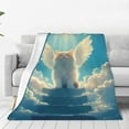 thumbnail image 1 of KLL Sunshine Cute Winged Cat Pattern Fleece Throw Blanket,Fleece Throw Blankets for Couch & Bed All Season Use-50"x40", 1 of 7