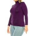 thumbnail image 2 of Women's Plus Size Casual Fitted Long Sleeve Solid Turtleneck Sweater Tops, 2 of 6
