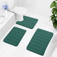 thumbnail image 2 of Buganda Memory Foam Bath Mats Soft Absorbent Bathroom Rugs 20" x 24", Dark Green, 2 of 8