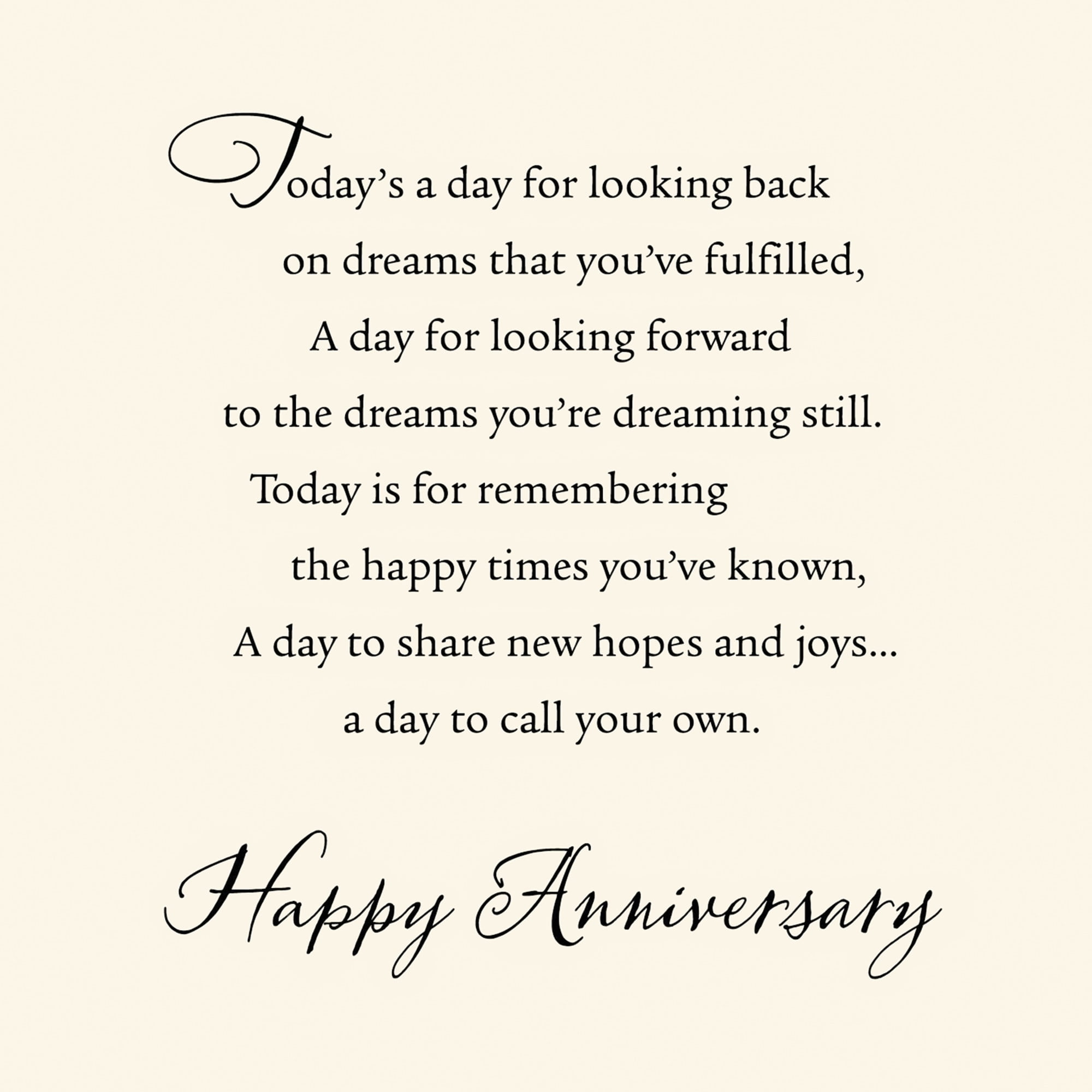 Hallmark Anniversary Card (a Day to Call Your Own)