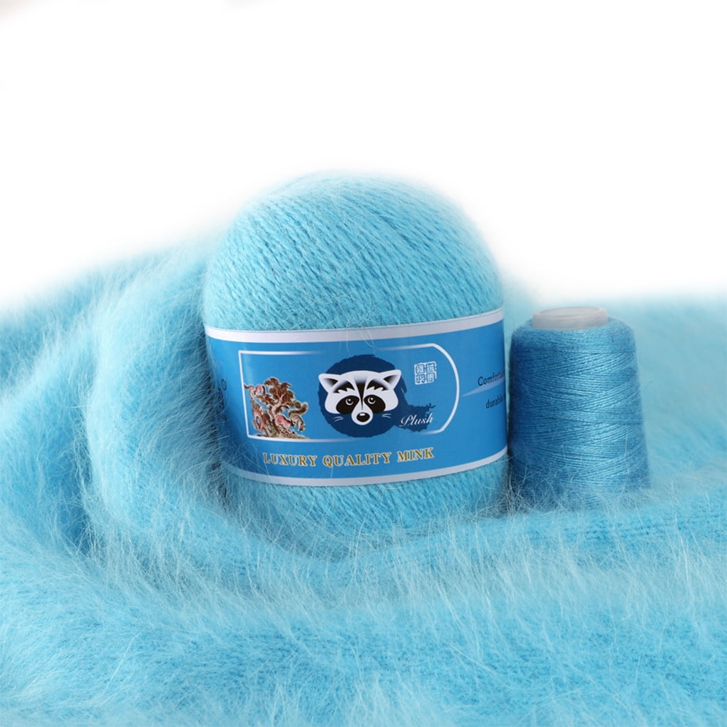 Long Plush Mink Cashmere Yarn For Hand Knitting Soft Warm DIY Thread 2Pcs/Set 
