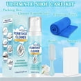 thumbnail image 4 of Qaailabf White Shoe Cleaner Kit | Foam Sneakers Cleaner 100ml | Includes Brush, Towel, Sponge | Removes Stains, Grime & Dirt | Versatile for Leather, Canvas, Rubber | Gentle Active Enzyme Formula, 4 of 10
