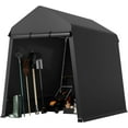 thumbnail image 2 of Storage Shed for Outdoors, 6 * 8 FT Portable, Heavy Duty Carport with Roll Up Doors & Vents Outdoor Storage Shed, for Garage Storage Shelter for Motorcyc,Atv and Garden Tools, Black, 2 of 7