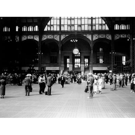 1930s Pennsylvania Penn Station New York City Railroad Station People Passengers Travelers Trans Print Wall