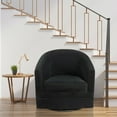 thumbnail image 3 of Gymax Fauteuil Pivotant Moderne en Velours avec Base en Métal, 3 of 9