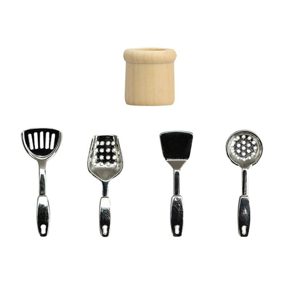 Almencla 5x Dollhouse Kitchenware 1:12 Scale for Christmas Micro Landscape Decoration