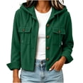 thumbnail image 2 of MOONDU Women's Corduroy Shacket Hooded Button Down Corduroy Jacket Long Sleeve with Pockets Loose Fit Casual Fall Winter Daily Wear, 2 of 7