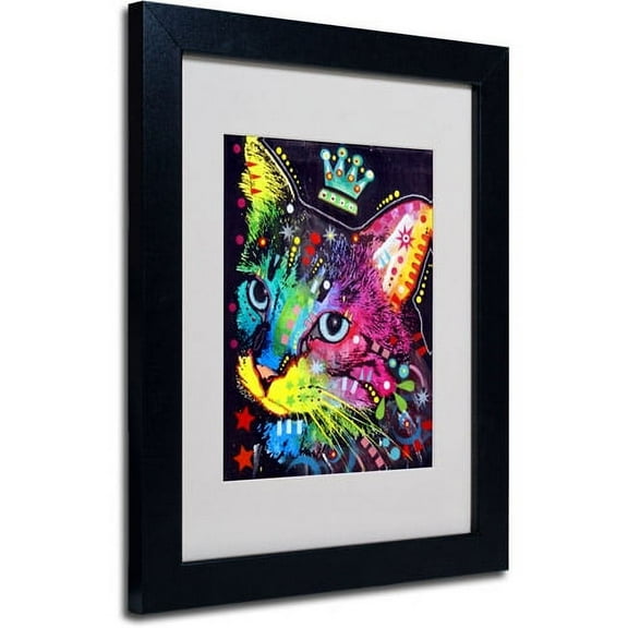 Matted art under acrylic in a black frame