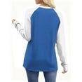 thumbnail image 6 of Women’s Long Sleeve Color Block Raglan T Shirt Casual Loose Fit Crew Neck Basic Top Fashion Fall Tee for Everyday Wear,Blue,S, 6 of 7